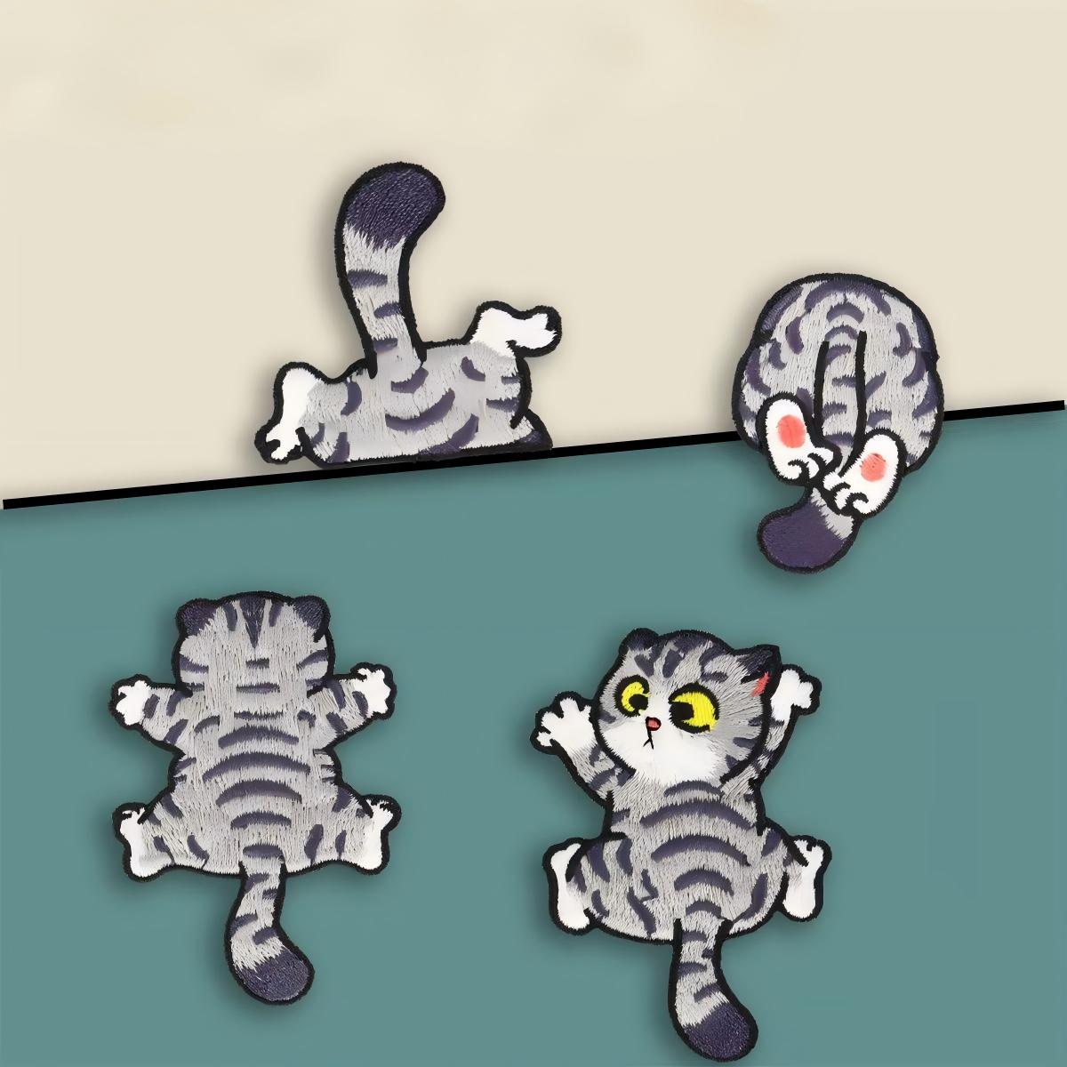 Wall-Climbing Cat Embroidered Patches