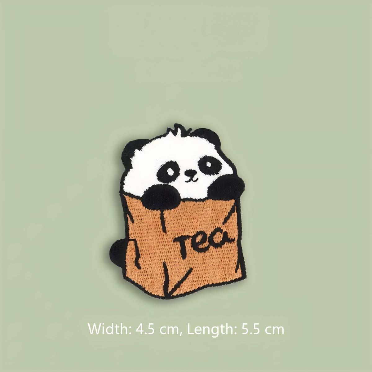 Cute Panda & Super Fat Cat Self-Adhesive Embroidered Patches