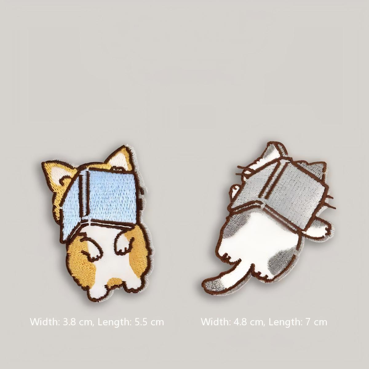 Cozy Pets Eating & Napping Embroidered Patches