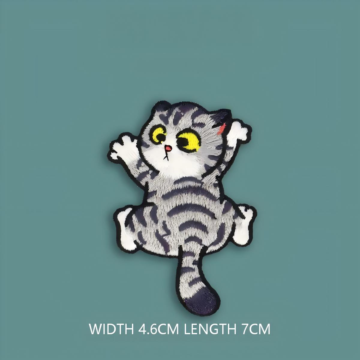 Wall-Climbing Cat Embroidered Patches