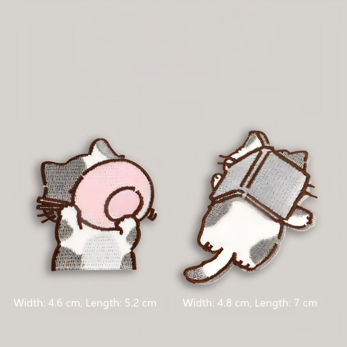 Cozy Pets Eating & Napping Embroidered Patches